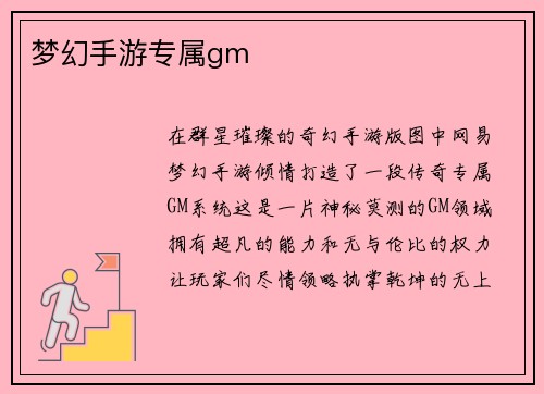 梦幻手游专属gm